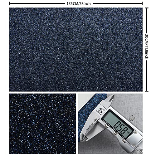 Navy 11.8X 53 Inch (30 x 135 cm) Sparkly Superfine Glitter Leather Rolls Shiny Faux Fabric Canvas Perfect for Craft DIY Handmade Projects Patchwork Bow Earring Craft Key Chain - color: Navy