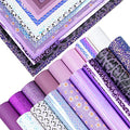 16 Pieces 8x6 Inch New Contrast Colors White Purple Light Purple Series Faux Leather Fabric Sheets Include Litchi Daisy Fine Chunky Glitter Butterfly Panda Leopard for Leather Earring Bows Making - color: White Purple Light Purple Series