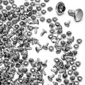 200Sets 6mm Round Cap Leather Rivets, Round Cap Tubular Metal Studs, Double Leather Crafting Rivets for Purse Keyrings Pet Collar Bag Repair and Decoration, Silver