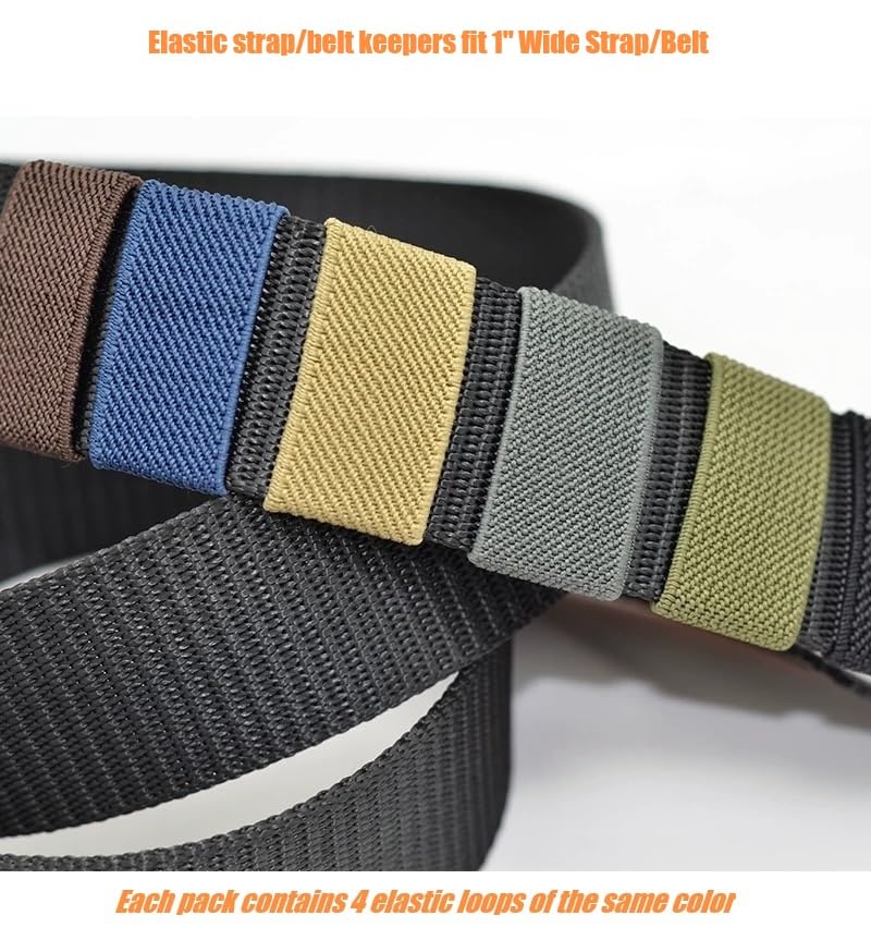 TACNEX 1" Wide Straps/Belt Keepers Elastic Military Webbing Holder Tactical Belt Loop Stays Backpack/Harness Strap/Sling Retainer Band Organizers - color: Wolf Grey