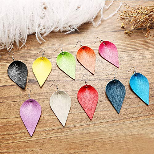 RAGAN Solid Color Faux Leather Sheets( 7.8 "X 53" ), Leather Fabric is Perfect for Leather Earrings and DIY Projects (Blue) - color: Clear,blue