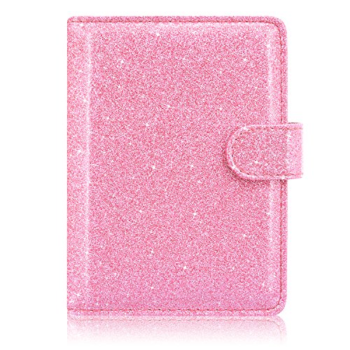 Passport Holder Cover, ACdream Protective Premium Leather RFID Blocking Wallet Travel Case for Passport/Credit Card/Air Ticket, - color: Glitter Pink