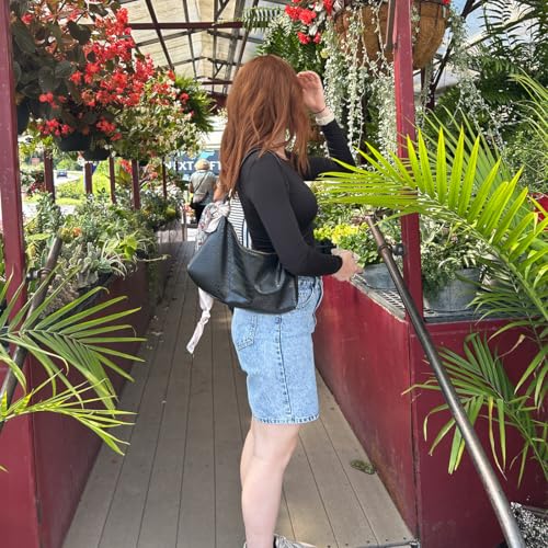 Montana West MEDIUM Shoulder Purses for Women Crescent Hobo Bags Trendy Purses - color: Crocodile Black