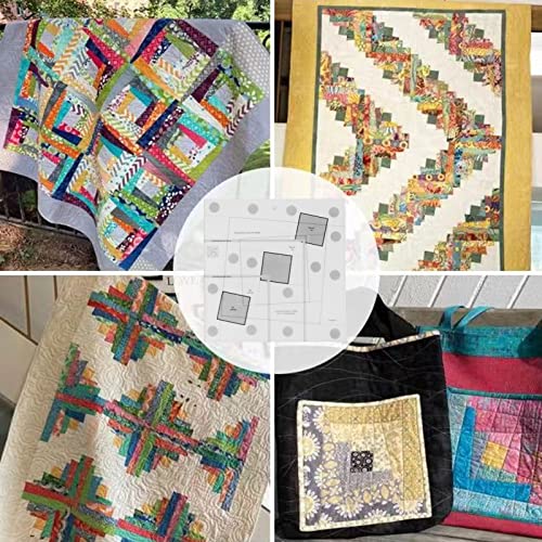 AUNMAS Sewing Ruler, Transparent Acrylic Quilting Ruler with Grids Log Cabin Quilt Ruler for Quilting, Sewing and Crafts (6 Inch) - size: 6 Inch