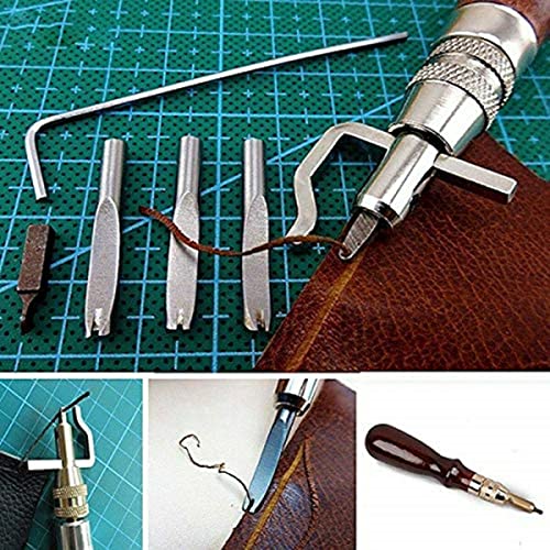 Multifunction Adjustable Leathercraft Stitching Groover Skiving Edger Beveler Leather Working Tools Kit