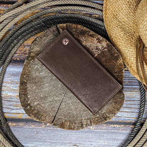 HOOEY Leather Men’s Western Rodeo Wallet (Smooth - Brown) - color: Smooth -- Brown