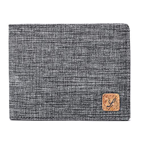 Lanyani Minimalist Fabric Wallet Bifold RFID Blocking - color: Grey