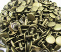 Bronze Double Cap Rivets Plane Cap 15mm and Post 12mm Pack of 30 Sets