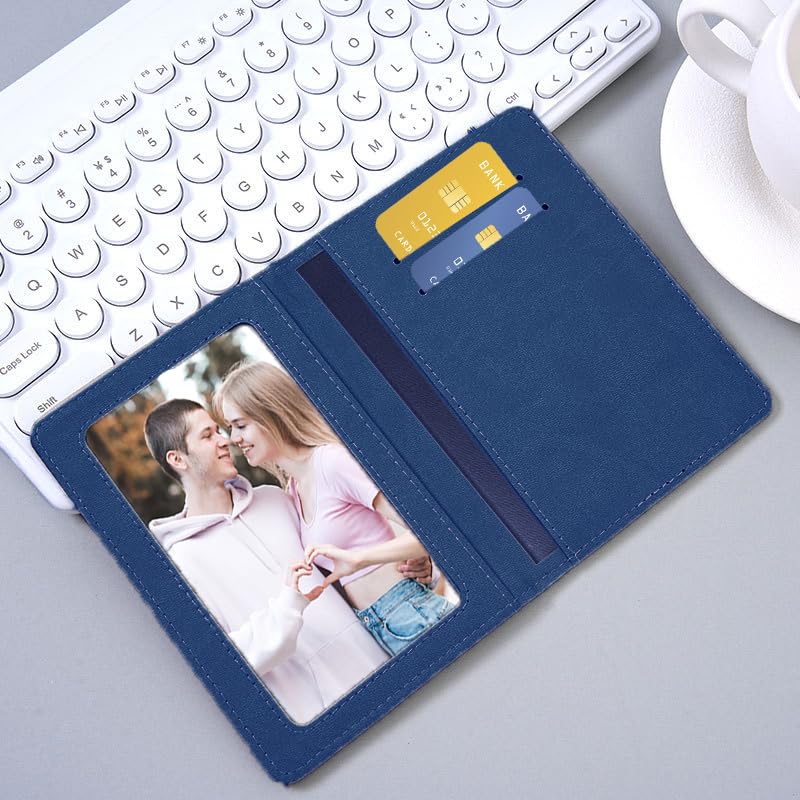 Passport Holder for Travel, US Passport Cover and Card Slot Combo - color: Blue