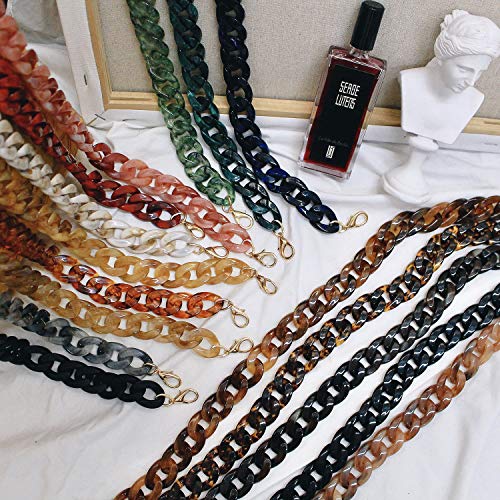 Aumey Clear White Black Brown Acrylic Chain Clutch Purse Strap Handles Bag Handbag Purse Replacement Chains 40 Inches - color: multicolored3