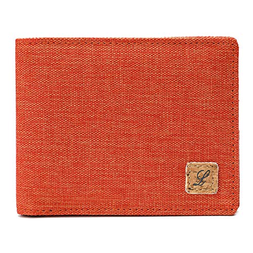 Lanyani Minimalist Fabric Wallet Bifold RFID Blocking - color: Orange