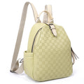 Small Backpack Purse for Women Cute PU Leather Backpack Plaid Backpack for Women Travel & Work Green - color: Green
