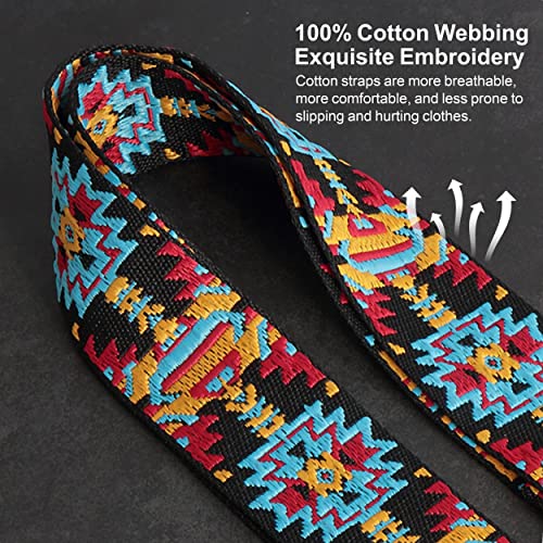 Nefelibata Purse Strap, 2" Cowhide Head Wide Shoulder Strap Adjustable Replacement,Retro Jacquard Embroidery Multi-pattern Crossbody Bag Straps for Handbag,Crossbody Bags,Shoulder Bags(Tiger Stripes) - color: Retro Embroidery Tiger Stripes