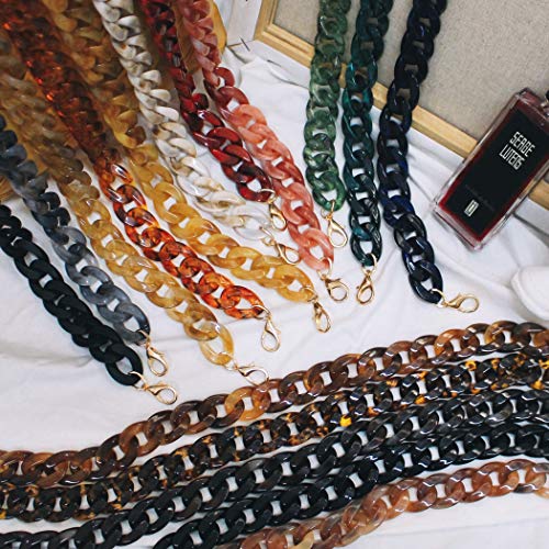 Aumey Clear White Black Brown Acrylic Chain Clutch Purse Strap Handles Bag Handbag Purse Replacement Chains 40 Inches - color: Twilight