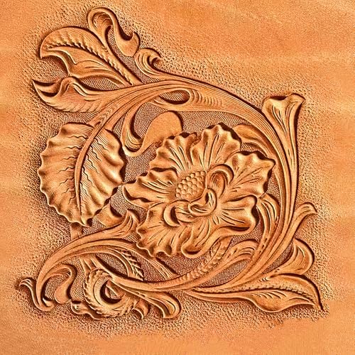 3-Piece Back Beveled Leather Stamps Set - 304 Steel CNC Carved Stamping Tools (5mm/3.5mm/2.5mm) for Realistic Floral, Animal, Portrait Edge Detailing for Leathercraft Beginners & Pros