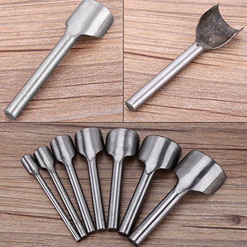 Zjchao Half-Round Punch Cutter, 7PCS DIY Leather Carft Belt End Half Circle Angle Corner Cutter Strap Wallet Tool 10-40mm Leather Punch Tool