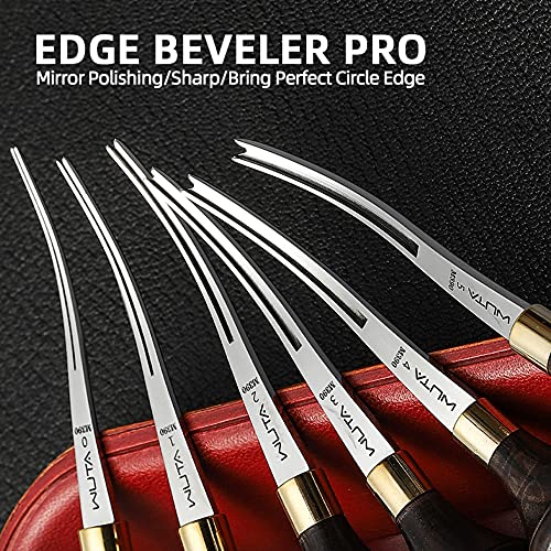 WUTA M390 Die Steel Leather Edge Beveler PRO 1.8mm 1PCS Skiving Craft Work Tools Cutter Edger Creaser Skiver Supplies Professional Design Bevelers Leathercraft Kit Ebony Handle - size: Size 4 (1.8mm) M390