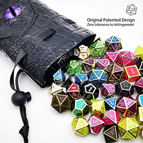 Haxtec Dragon Dice Bag, PU Leather Pouch with 3D Glass Dragon Eye | Drawstring, DND Dice Bag, For Dungeons & Dragons, D&D Gifts for Dragon Gamer and Lovers, Small, Patent D893867 - color: Light Purple, size: Small
