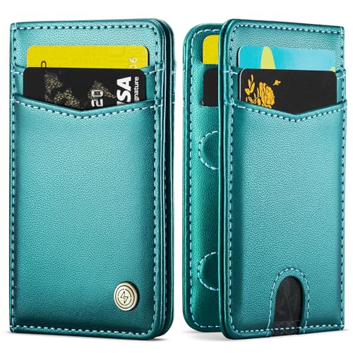 Slim Wallet for Men Women RFID Blocking Card Holder Bifold Front Pocket Mini Wallet with 8 Card Slots and 2 Cash Pockets, Minimalist PU Leather Small Travel Purse Compact Gift, Blue Green - color: Blue Green