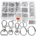 LEOBRO Keychain Making Kit, 265PCS Keychains Clips and Key Rings, Well Crafted Sturdy Key Chain Making Kit, Key Chain Rings, Keychains Hooks, for Key Chains, Lanyard, Jewelry Making, Crafts, Silver - color: A-Silver