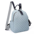 Small Backpack Purse for Women Cute PU Leather Backpack Plaid Backpack for Women Travel & Work Blue - color: Blue