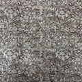 Western Floral PU Faux Leather Vinyl Fabric - Sold By The Yard - 56" (Cement Gray) - color: Cement Gray