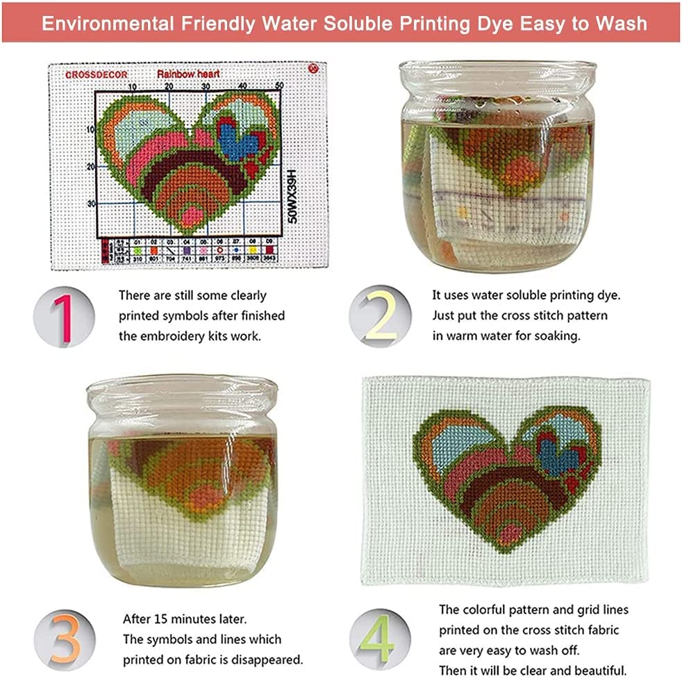Leczany Cross Stitch Patterns Stamped Kit for Beginners | Embroidery Supplies DIY Craft Kit Needlepoint for Adults Starter | 11CT, 3 Strands | Two Season Tree 15.8x19.7 inches - color: 11CT Stamped kits, Two Season Tree 15.8x19.7 inches